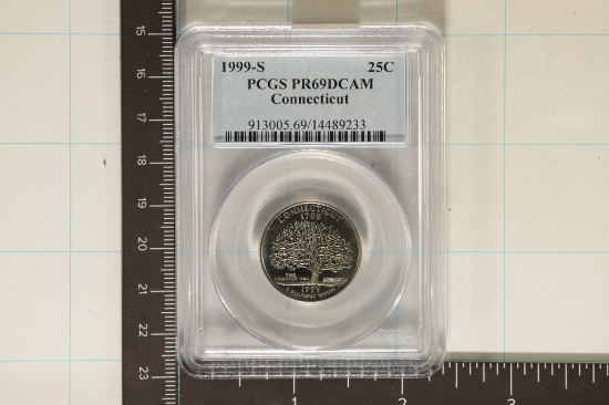 1999-S CONNECTICUT QUARTER PCGS PR69 DCAM