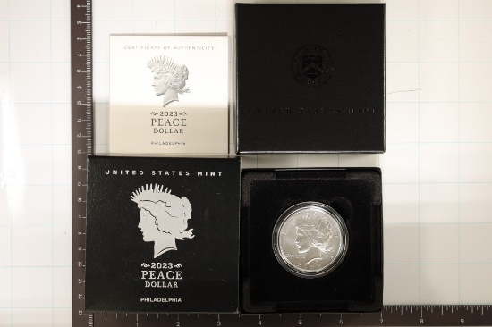 2023-P PEACE SILVER DOLLAR UNC WITH CERTIFICATE