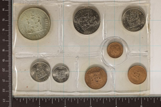 1973 SOUTH AFRICA 8 COIN UNC SET: 1 RAND IS SILVER