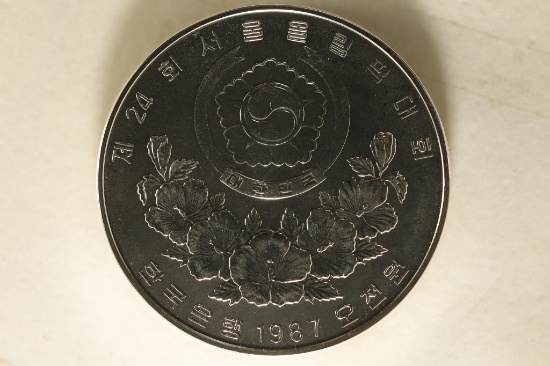 1988 SEOUL SILVER 5000 WON OLYMPIC COIN BU .499