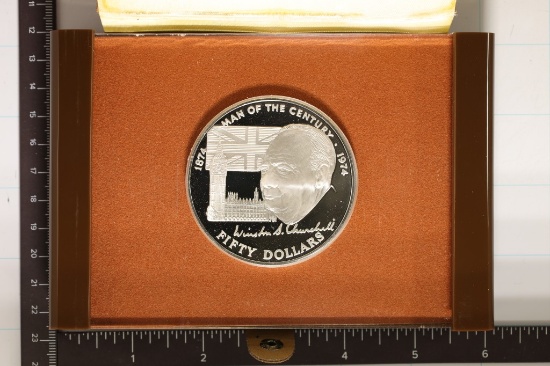 1974 COOK ISLANDS PF $50 SILVER COIN 2.87 OZ. ASW