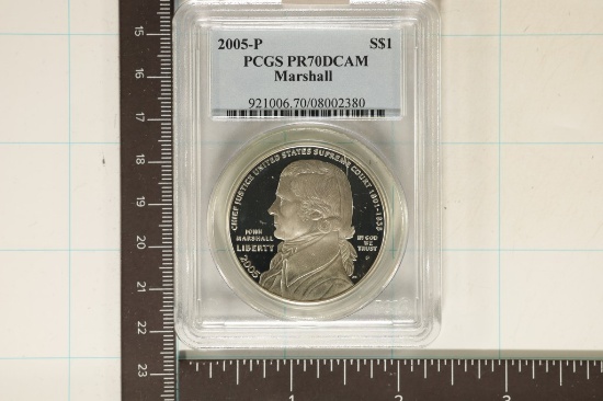 2005-P MARSHALL US SILVER DOLLAR PCGS PR70 DCAM