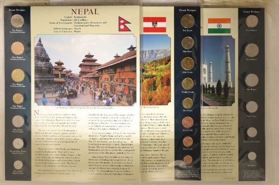 3 BRILLIANT UNC COINS SETS: AUSTRIA 8 COIN (2006-