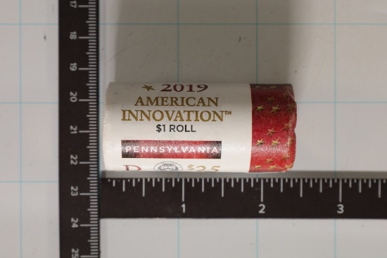 2019-D SOLID DATE $25 ROLL OF UNC AMERICAN