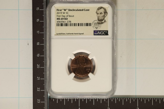 2019-W LINCOLN CENT NGC MS69RD 1ST DAY ISSUE