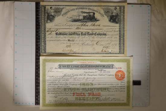 1879 ONE HUNDRED SHARES OF BALTIMORE & OHIO