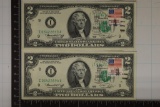 2-1976 US $2 FRN GREEN SEAL'S CRISP UNC WITH US