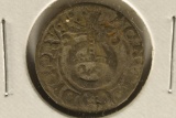 1600'S HAND HAMMERED POLAND SILVER 1/24 TALER