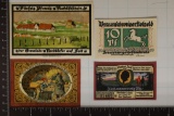 4 GERMAN CRISP UNC NOTGELDS: 25 & 2-50 PFENNINGS &