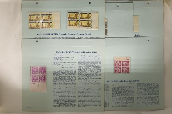 6 BLOCKS OF 4  UNCANCELLED US POSTAGE STAMPS