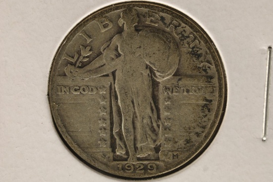 1929 SILVER STANDING LIBERTY QUARTER