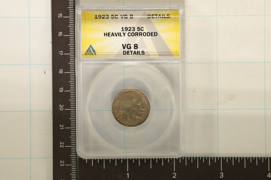1923 BUFFALO NICKEL ANACS VERY GOOD 8 DETAILS