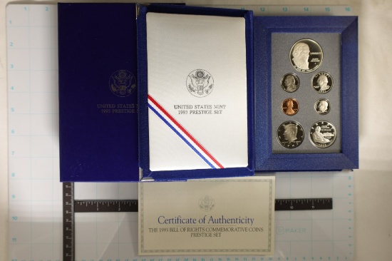 1993 US PRESTIGE PROOF SET IN BOX WITH CERTIFICATE