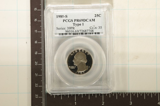 1981-S TYPE I WASHINGTON QUARTER PCGS PR69 DCAM