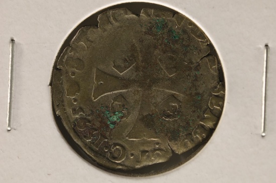 1593 FRANCE SILVER DOUZAIN COIN