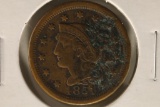 1851 US LARGE CENT ENVIRONMENTAL DAMAGE OBVERSE