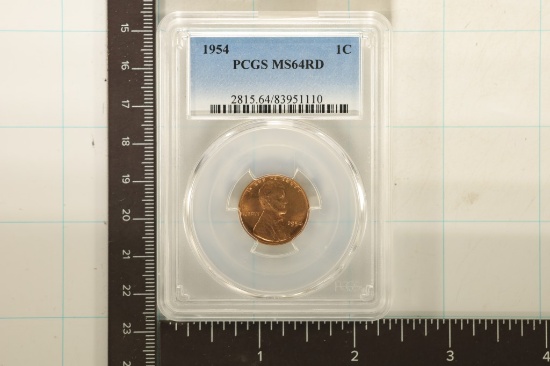 1954 LINCOLN WHEAT CENT PCGS MS64RD