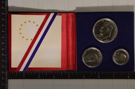 1976 US 3 COIN BICENTENNIAL SILVER PROOF SET