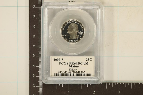 2003-S SILVER MAINE QUARTER PCGS PR69 DCAM