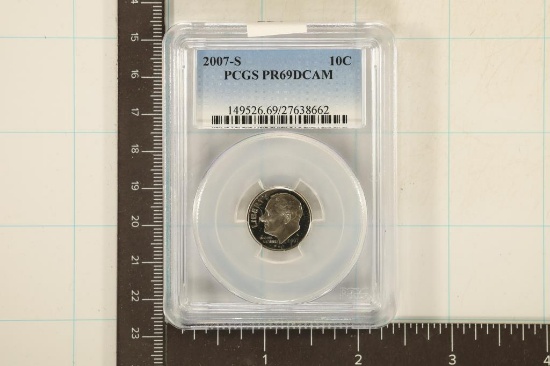 2007-S ROOSEVELT DIME PCGS PR69 DCAM