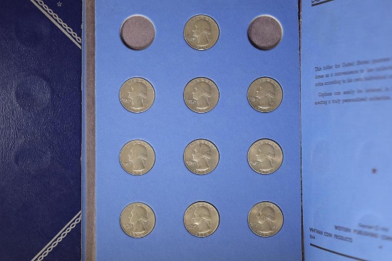 25 US QUARTERS IN WHITMAN ALBUM: 5 SILVER QUARTERS