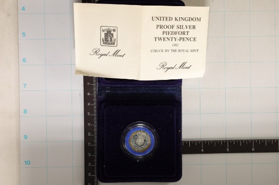1982 UNITED KINGDOM PROOF STERLING SILVER 20 PENCE