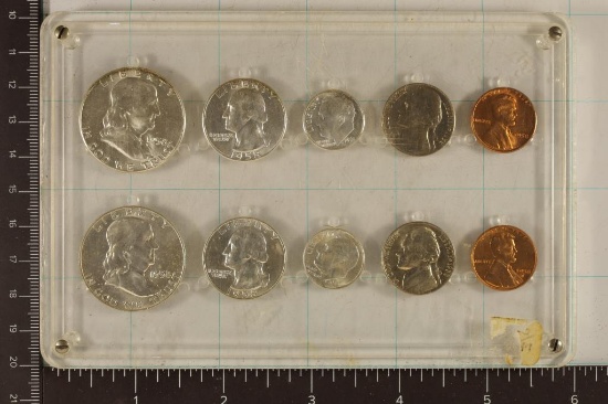 HALF 1958 SILVER US MINT SET (UNC) P/D IN HARD
