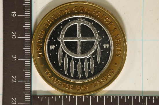 CASINO $10 SILVER TOKEN (UNC) TRAVERSE BAY
