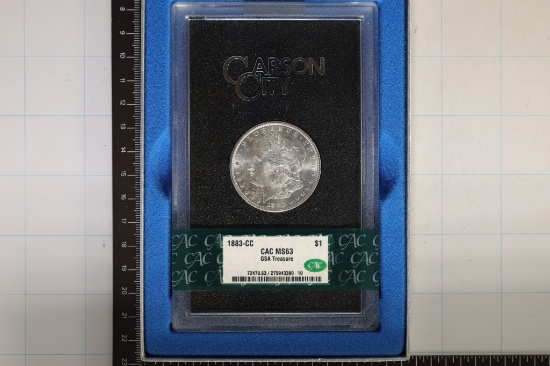 1883 -CC GSA MORGAN SILVER DOLLAR CAC MS63