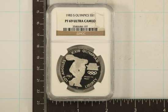 1983-S US SILVER DOLLAR OLYMPICS NGC PF69 ULTRA