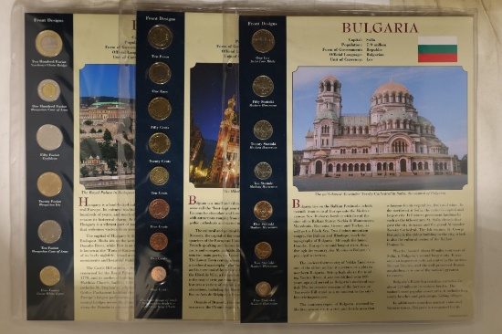 3 FORIEGN UNC SETS ON LARGE INFO CARDS IN PLASTIC