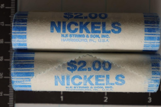 2 SOLID DATE ROLLS OF 2003-P BU JEFFERSON NICKELS