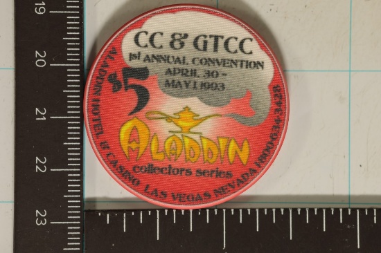 $5 ALADDIN CASINO CHIP. LAS VEGAS, NEVADA