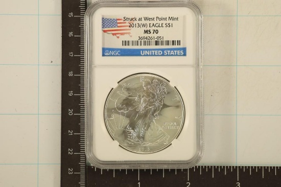2013 (W) AMERICAN SILVER EAGLE NGC MS70 STRUCK AT