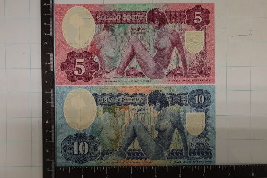 2020 OBLAST CECHY 5 & 10 KORUN POLYMER CRISP UNC