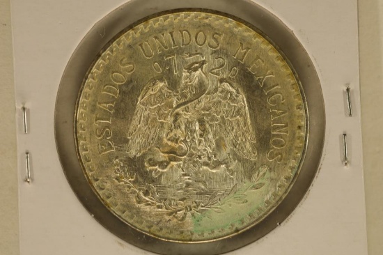 1944-M MEXICO SILVER "CAP & RAY" PESO AU/UNC