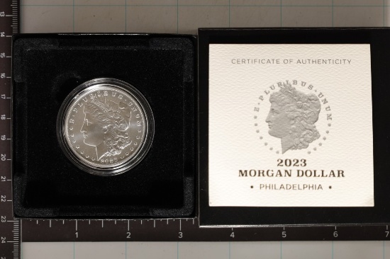 2023-P UNC MORGAN SILVER DOLLAR WITH CERTIFICATE