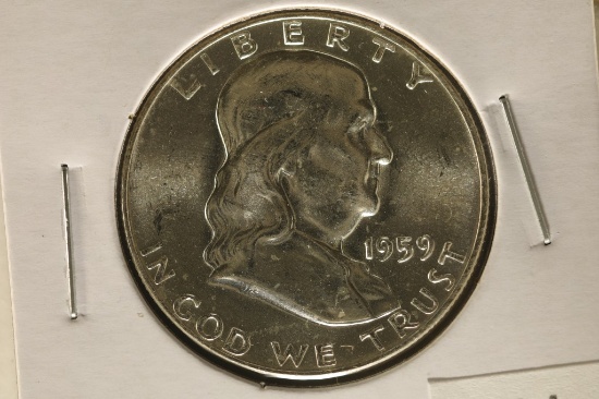 1959 FRANKLIN SILVER HALF DOLLAR BRILLIANT UNC