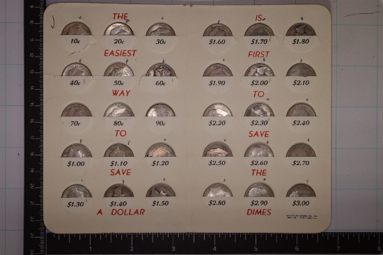 30 US SILVER DIMES IN NEW JERSEY BANK 3 DOLLAR
