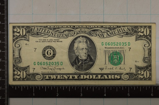 1988-A US $20 GRN, GREEN SEAL