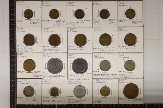 20 ERROR FOREIGN COINS: 13 TURKEY (1949-1980), 4-