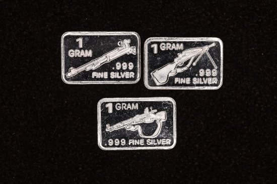 3-1 GRAM PROOF SILVER RIFLE THEMED INGOTS