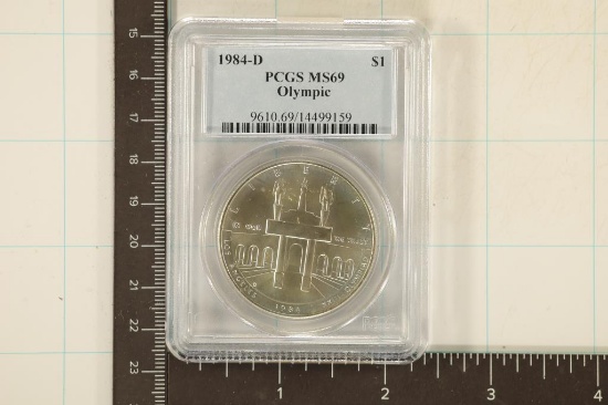 1984-D US OLYMPIC SILVER DOLLAR PCGS MS69