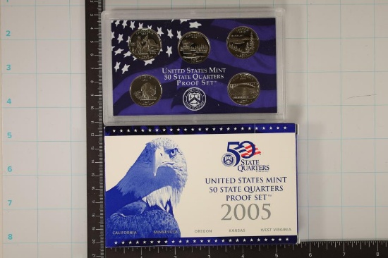 2005 US 50 STATE QUARTERS PROOF SET WITH BOX
