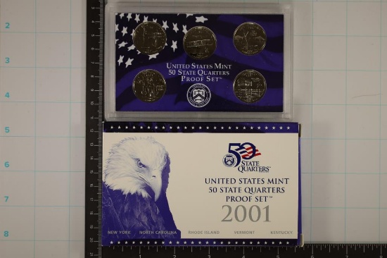 2001 US 50 STATE QUARTERS PROOF SET WITH BOX