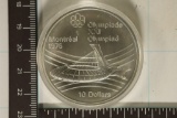 1976 CANADA SILVER $10 OLYMPIC COIN 1.4453 OZ. ASW