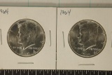 2-1964 90% SILVER KENNEDY HALF DOLLARS UNC