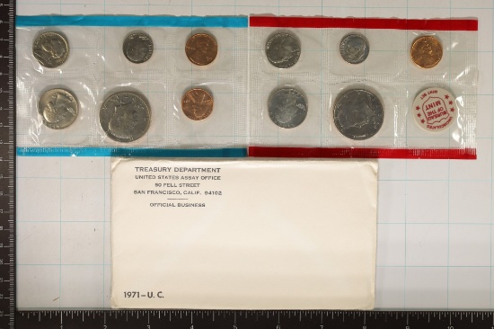 1971 US MINT SET (UNC) P/D (WITH ENVELOPE)