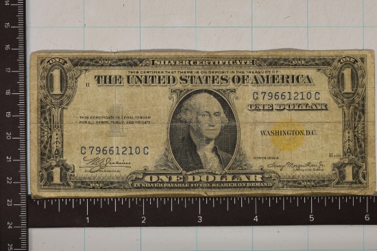 1935-A US $1 SOUTH AFRICA SILVER CERT. YELLOW SEAL