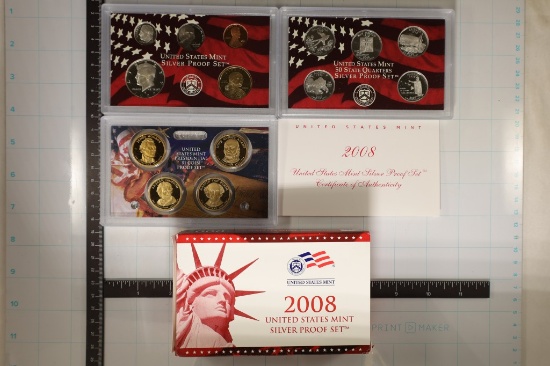 2008 US SILVER PROOF SET (WITH BOX) & CERTIFICATE